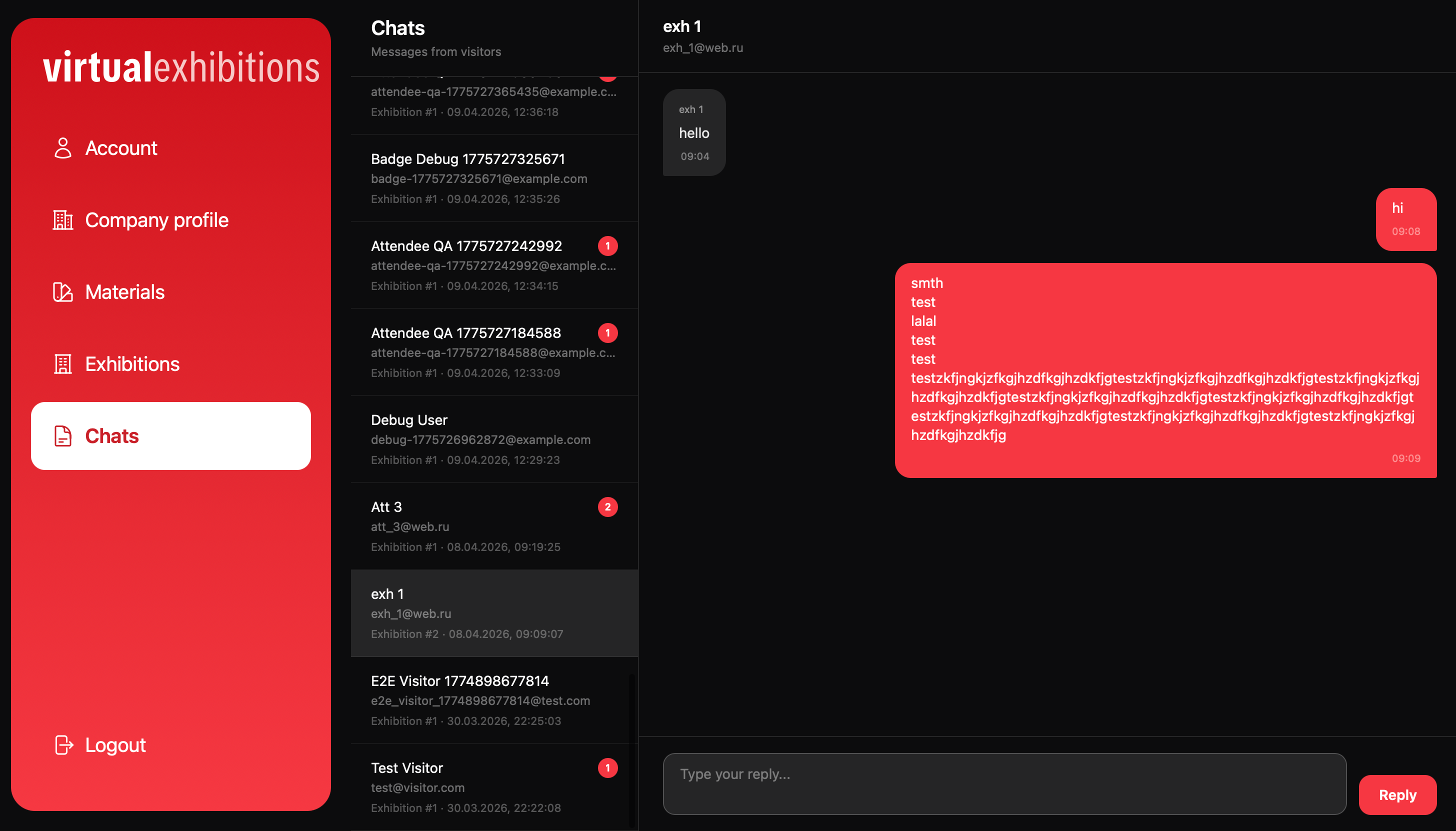 Chat UI after fix with long messages wrapping onto the next line